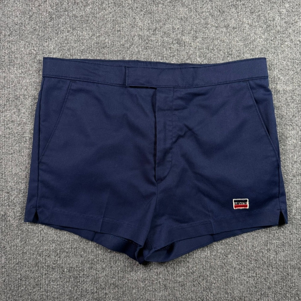 Levi's Vintage 1981 Twill Shorts 34 Navy Blue Retro Logo Made in USA 38502-4316